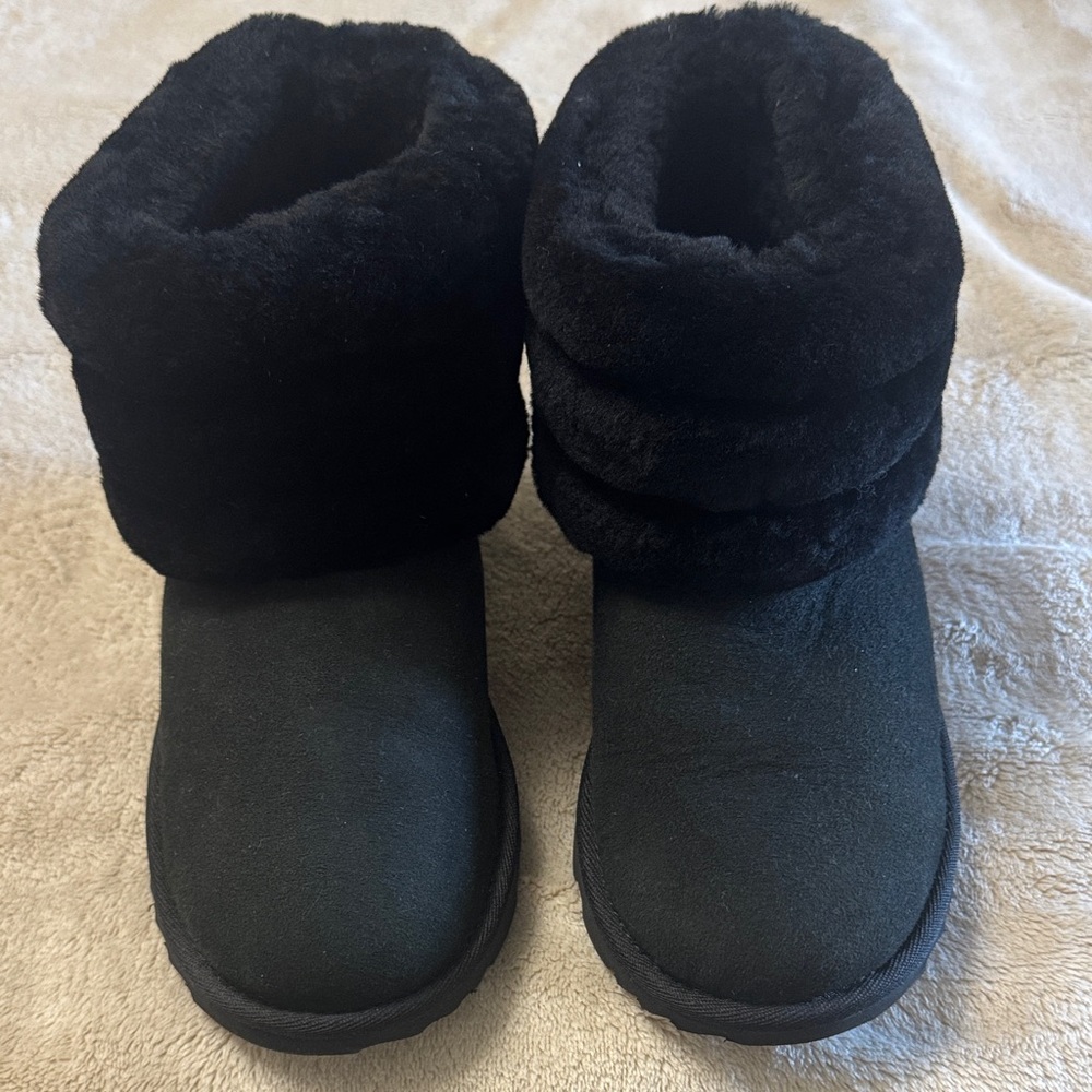 UGG Black Boots with Faux Fur